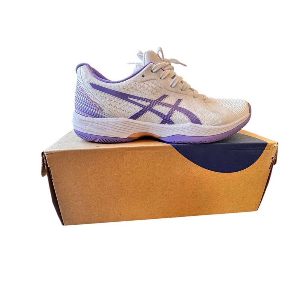 NEW ASICS Women's White and Lavender Sneakers